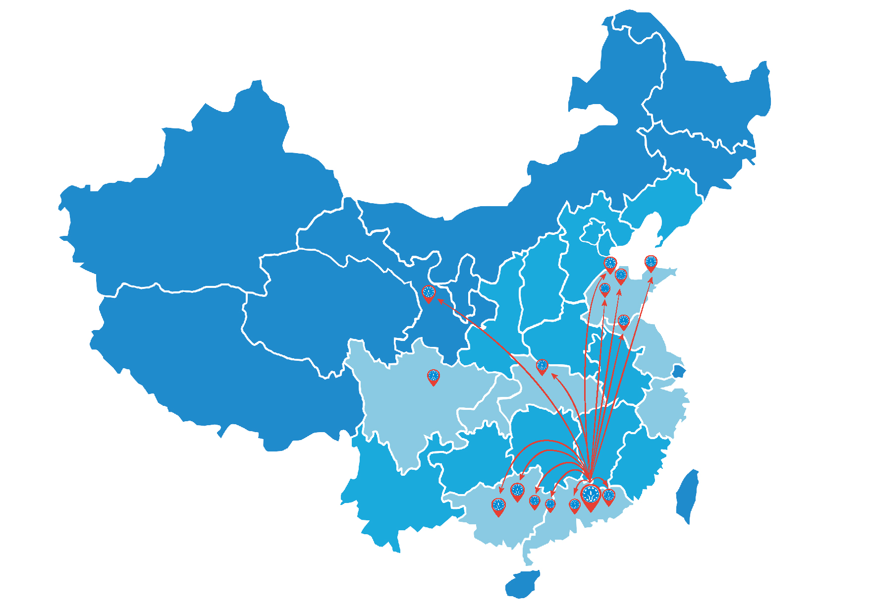 長隆科技全國工廠布局